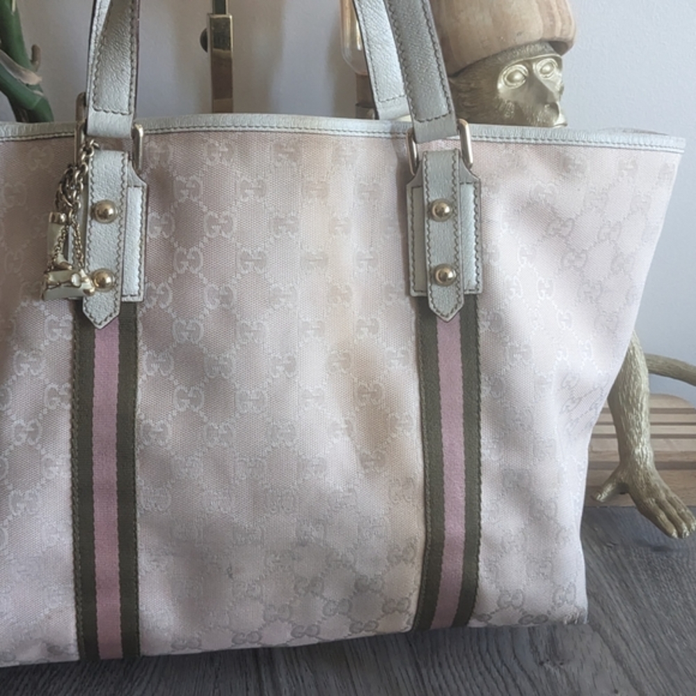 Gucci Beige and Pink Tote Bag